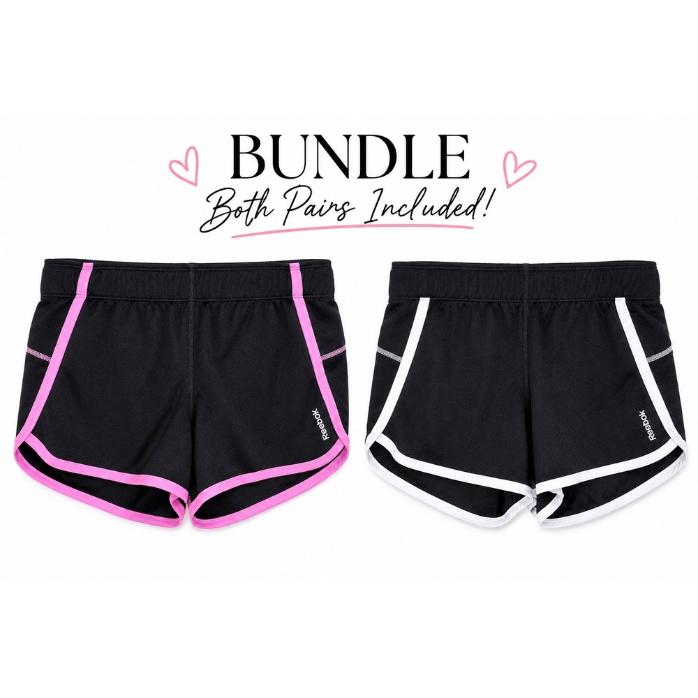 Reebok Speedwick Running Shorts Bundle Womens Black Pink White Size Medium Gym